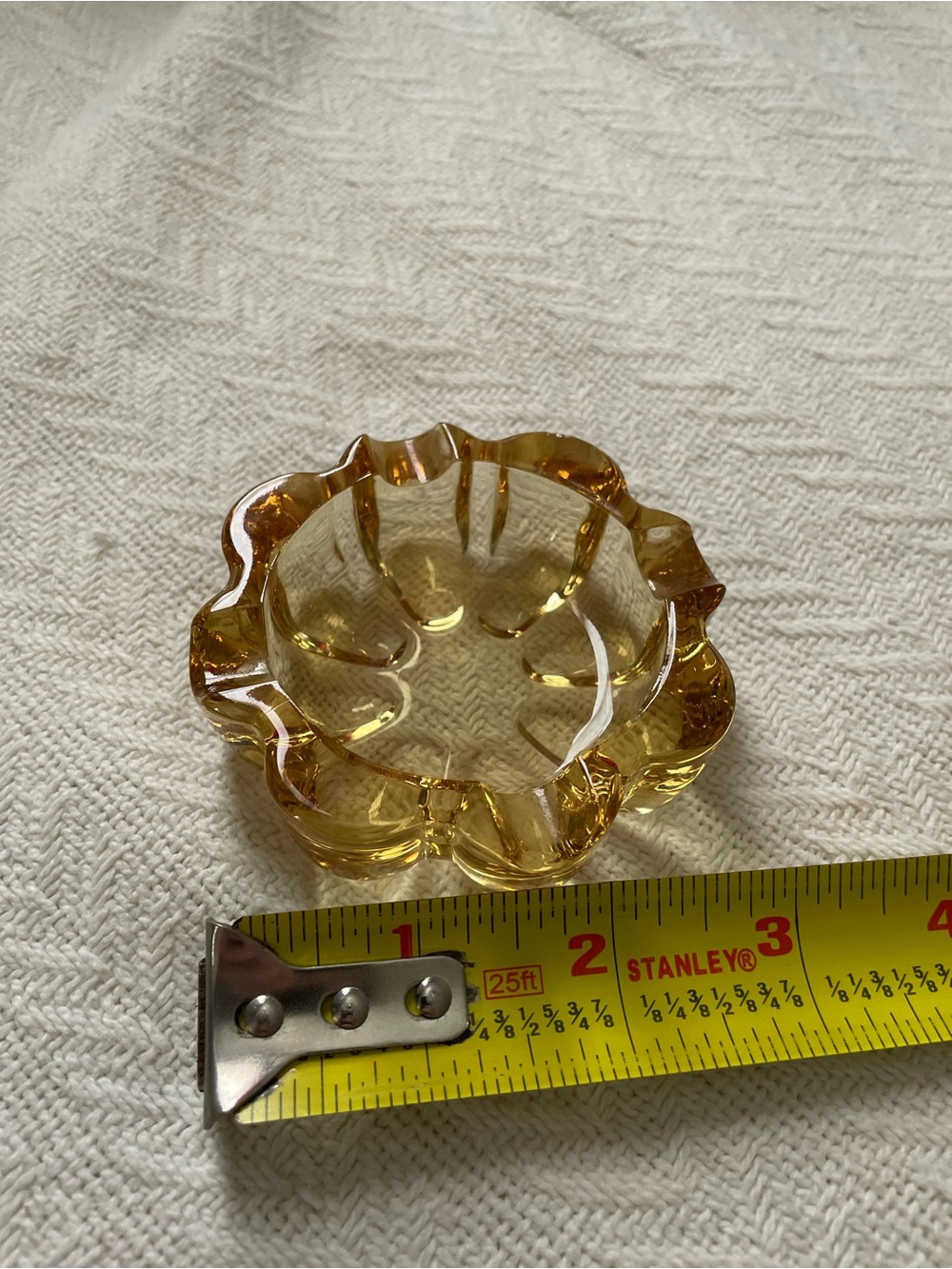 Vintage Fostoria Spool Pattern Ashtray In Topaz